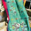 Handwoven cotton monipuri saree with blouse piece - 10 - Image 2