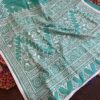 Pure tussar silk kantha stitch saree with blouse piece - Image 2