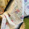 Handwoven monipuri cotton saree with blouse piece - M11 - Image 2