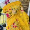 Handwoven 80 count half silk jamdani with embroidery with blouse piece, cot piping and tassels done - Image 3