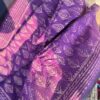 Handloom vegetable dye cotton saree with with running blouse