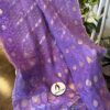 Handloom half silk 84 count Jamdani with blouse piece, fall pico and tassels done